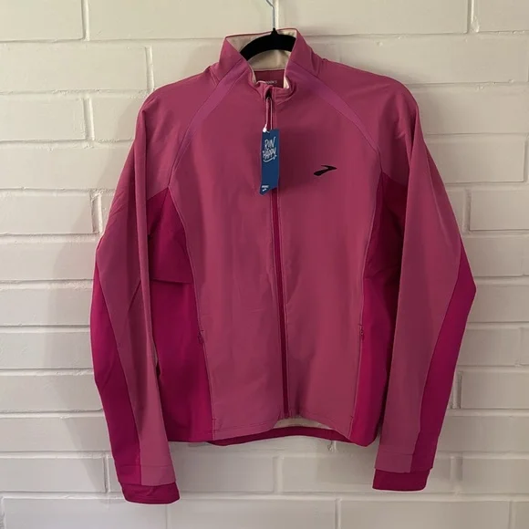 ⬇️ NWT Brooks Fusion Hybrid Jacket - Women's in Frosted Mauve Pink Size L - Picture 1 of 9